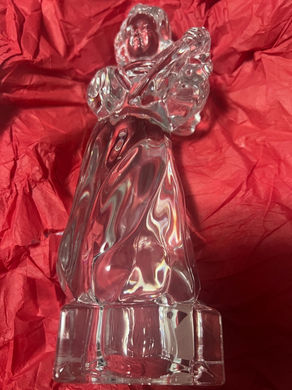 Mikasa Herald Collection Angel With Harp Clear Crystal 8” Figurine